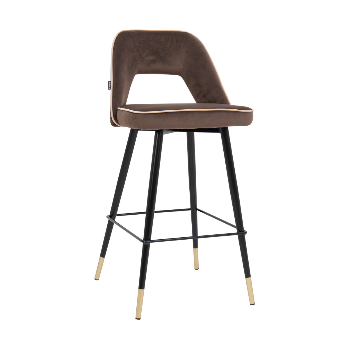 DL FANNY PIP Brown design Upholstered indoor bar stool
